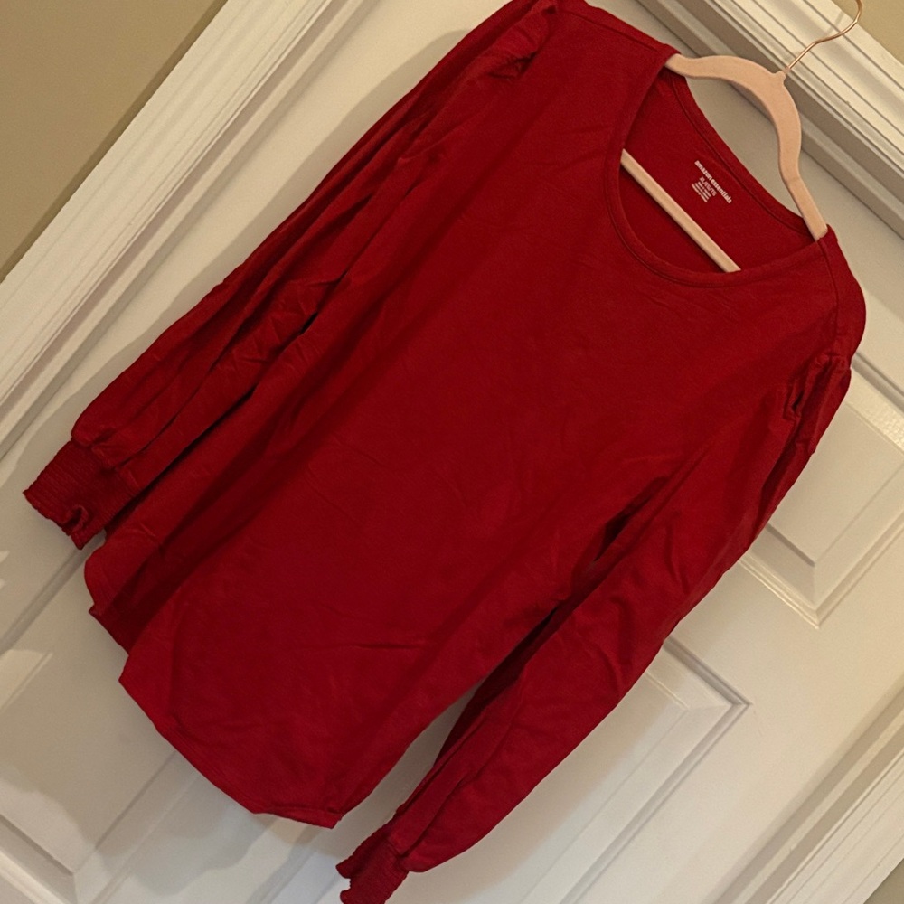 Amazon Essentials Vibrant Red Crew Neck Top